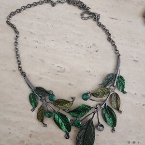 Elegant Green Leaf Necklace